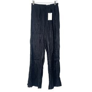 Local European Crinkle Pants in Black Drawstring Size XS NWT